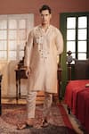 Buy_Midushi Bajoria_Cream Silk Chanderi Embroidered Kurta Set _at_Aza_Fashions