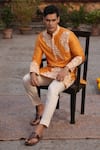 Buy_Midushi Bajoria_Yellow Embroidered Kurta Set _Online