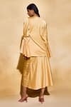 Shop_Echostudio_Yellow Celine Satin Skirt And Top Set _at_Aza_Fashions
