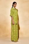 Shop_Echostudio_Green Moss Jacquard Viscose Co-ord Set _at_Aza_Fashions