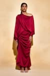Buy_Echostudio_Red Satin Layla Set _Online_at_Aza_Fashions