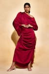 Buy_Echostudio_Red Satin Layla Set _at_Aza_Fashions