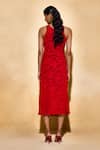 Shop_Echostudio_Red Moss Jacquard Viscose Dress _at_Aza_Fashions