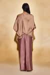 Shop_Echostudio_Brown Bronze Imported Satin Lara Top _at_Aza_Fashions