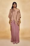Echostudio_Brown Bronze Imported Satin Lara Top _Online_at_Aza_Fashions