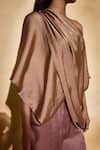 Buy_Echostudio_Brown Bronze Imported Satin Lara Top _Online_at_Aza_Fashions