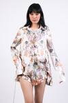 Buy_AK-OK_Multi Color Satin Collared Printed Shirt _at_Aza_Fashions