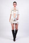 AK-OK_Multi Color Satin Dress _Online_at_Aza_Fashions