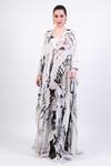 Buy_AK-OK_Black And White Printed Kaftan _at_Aza_Fashions