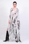 Buy_AK-OK_Black And White Printed Kaftan _Online_at_Aza_Fashions