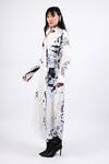AK-OK_Black And White Abstract Print Shirt Dress _Online_at_Aza_Fashions