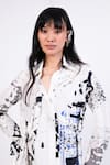 Buy_AK-OK_Black And White Abstract Print Shirt Dress _Online_at_Aza_Fashions