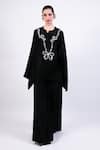 Shop_AK-OK_Black Silk Embroidered Kurta Pant Set _Online_at_Aza_Fashions