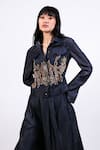Buy_AK-OK_Blue Denim Jacket And Flared Pant Set _Online_at_Aza_Fashions