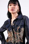 Shop_AK-OK_Blue Denim Jacket And Flared Pant Set _Online_at_Aza_Fashions