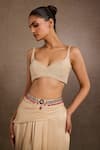 Buy_Tarun Tahiliani_Pink Metal Broach Belt _Online_at_Aza_Fashions