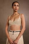 Tarun Tahiliani_Gunmetal Grey Broach Belt _Online_at_Aza_Fashions