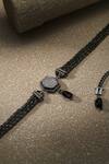 Shop_Tarun Tahiliani_Gunmetal Grey Broach Belt _at_Aza_Fashions