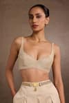 Tarun Tahiliani_Cutdana Embellished Broach Belt _Online_at_Aza_Fashions