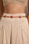 Tarun Tahiliani_Ruby Rouge Pink Chain Belt _Online_at_Aza_Fashions
