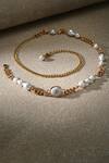 Shop_Tarun Tahiliani_Ivory-gold Chain Belt _at_Aza_Fashions