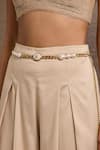 Tarun Tahiliani_Ivory-gold Chain Belt _at_Aza_Fashions