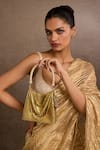 Buy_Tarun Tahiliani_Gold Chainmail Handbag _at_Aza_Fashions