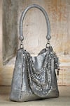 Shop_Tarun Tahiliani_Silver Chainmail Handbag _Online_at_Aza_Fashions