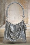 Shop_Tarun Tahiliani_Silver Chainmail Handbag _at_Aza_Fashions