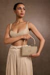 Tarun Tahiliani_Gold Jaal Embroidered Clutch _Online_at_Aza_Fashions