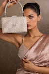 Shop_Tarun Tahiliani_Silver Jaal Embroidered Clutch _Online_at_Aza_Fashions