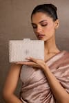 Tarun Tahiliani_Silver Jaal Embroidered Clutch _at_Aza_Fashions