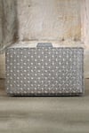 Shop_Tarun Tahiliani_Silver Jaal Embroidered Clutch 