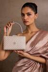 Tarun Tahiliani_Silver Jaal Embroidered Clutch _Online
