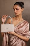Buy_Tarun Tahiliani_Silver Jaal Embroidered Clutch _at_Aza_Fashions
