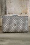 Shop_Tarun Tahiliani_Silver Jaal Embroidered Clutch _at_Aza_Fashions