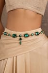 Buy_Tarun Tahiliani_Emerald Stone Beaded Jewel Belt _Online_at_Aza_Fashions