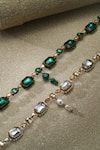 Shop_Tarun Tahiliani_Emerald Stone Beaded Jewel Belt _Online_at_Aza_Fashions