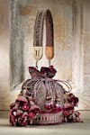 Shop_Tarun Tahiliani_Pink Embroidery, Beads Onion Potli Bag _at_Aza_Fashions