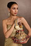 Buy Tarun Tahiliani Multi Color Embroidery, Stones Multi-color Embellished Potli Bag at Aza Fashions Buy_Tarun Tahiliani_Multi Color Embroidery, Stones Multi-color Embellished Potli Bag _at_Aza_Fashions