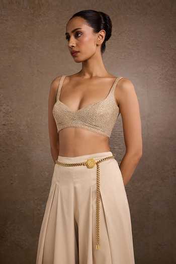 Tarun Tahiliani_Gold Chain Belt _Online_at_Aza_Fashions