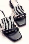 Shop_Soleart_Black Zebra Beaded And White Flats _Online_at_Aza_Fashions