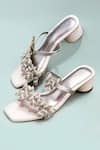 Buy_Soleart_White Beads Butterfly Embellished Heels _at_Aza_Fashions
