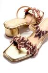 Buy_Soleart_Rose Gold Beads, Ruffles Designer Heels With Detail _Online_at_Aza_Fashions