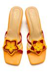 Shop_Soleart_Orange Fabric Flowers Kate Floral Heels _at_Aza_Fashions