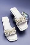 Buy_Soleart_White Floral Embellished Flats _at_Aza_Fashions