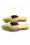 Soleart_Green Pearls Charlotte Embellished Heels _Online_at_Aza_Fashions