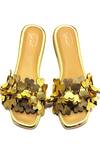 Shop_Soleart_Gold Heart Applique Flats _at_Aza_Fashions