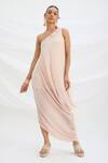 Buy_Mirroir_Light Pink Draped Maxi Dress _at_Aza_Fashions