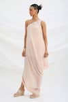 Buy_Mirroir_Light Pink Draped Maxi Dress _Online_at_Aza_Fashions